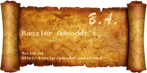 Baszler Adeodát névjegykártya
